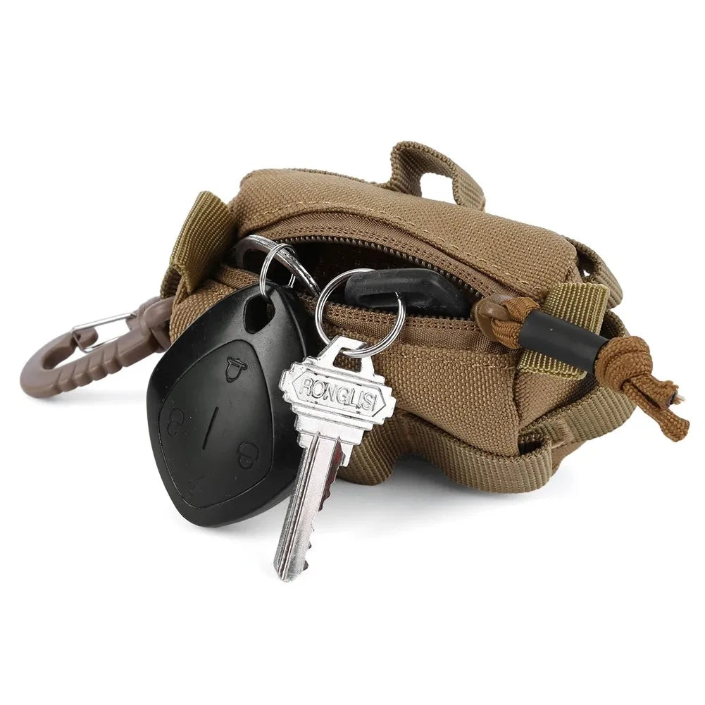 Tactical EDC Pouch Outdoor Small Portable Key Card Holder Coin Purses Wallet MOLLE Hiking Hunting Backpack accessories