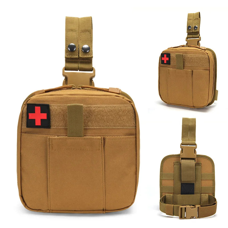 MOLLE Drop Leg Pouch Medical Kit Bag First Aid Thigh Pack for Outdoor Camping Hiking EDC Tool Bag Workplaces