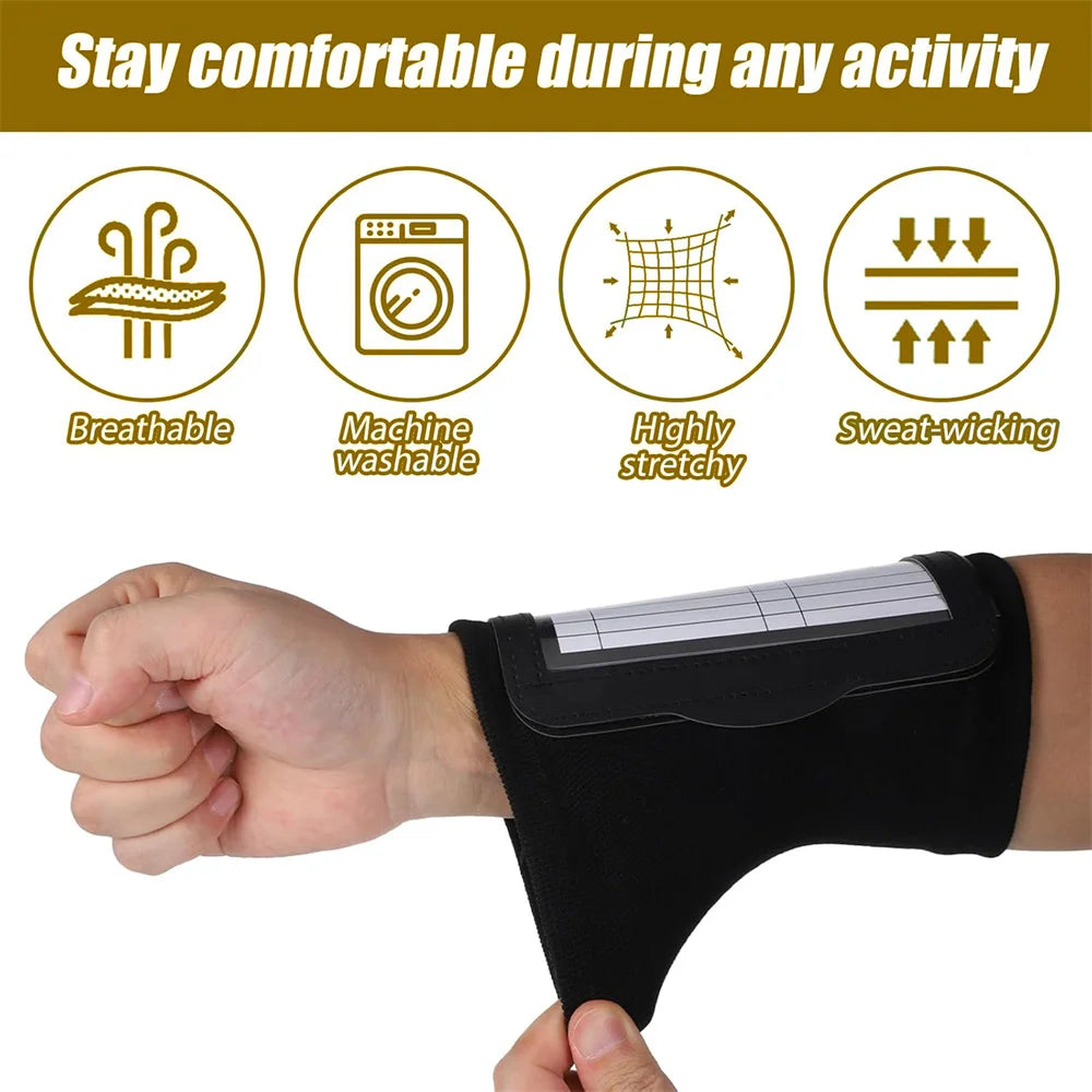 2Pcs Tactical Map Case Arm Sleeve Wristband Map Pouch Document Card Holder with Clear Window for Hunting Shooting Hiking