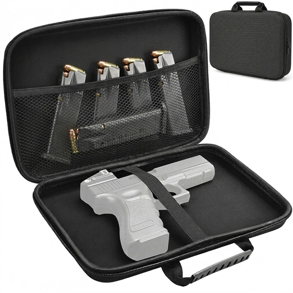 Tactical Pistol Case Universal Gun Storage Bag Portable Concealed Carry Pistol Protective Box Handgun Pouch for Hunting Shooting