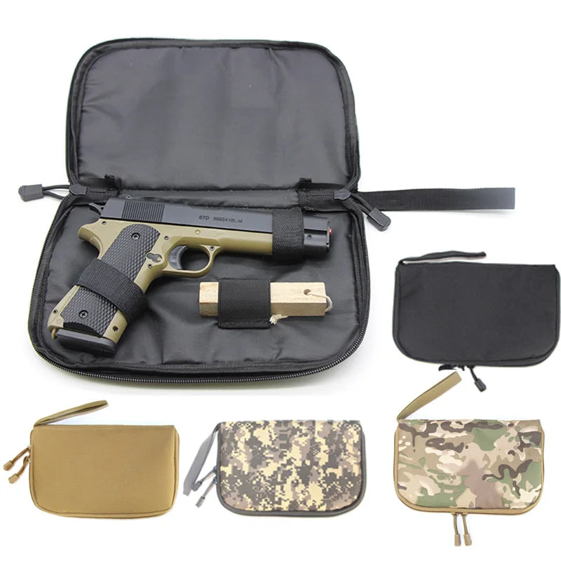 Tactical Pistol Bag Case for GL 17 19 Beretta M9 Universal Gun Bag Holster with Magazine Holder Shockproof Padded Protector