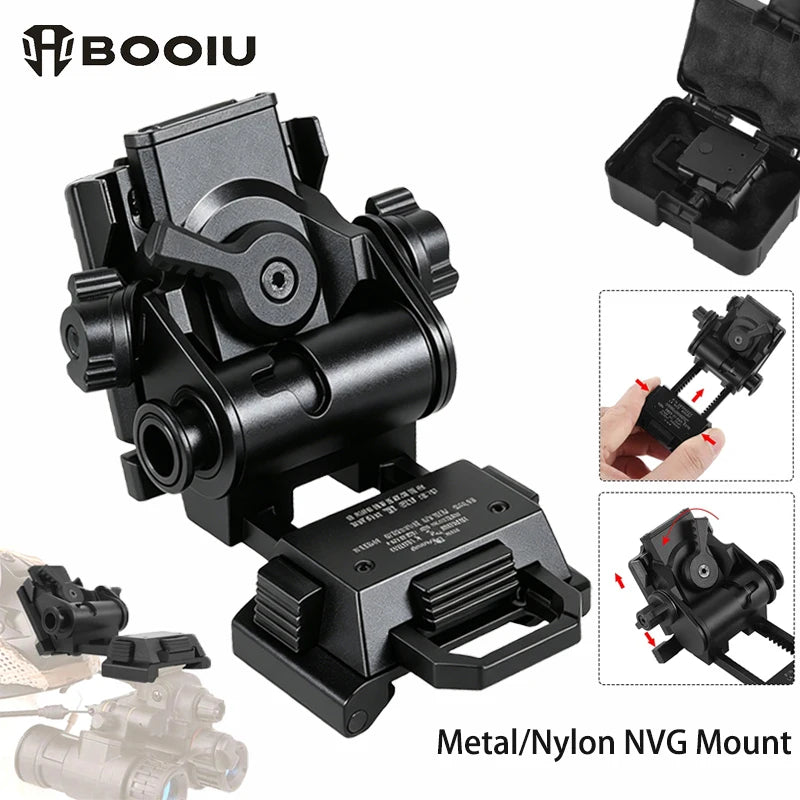 BOOIU L4G24 NVG Helmet Mount Holder Metal/Nylon Night Vision Goggles Mount for PVS15/18 Outdoor Hunting Tactical Helmet Bracket