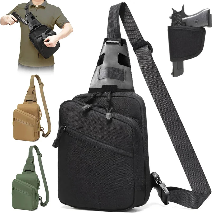 Tactical Sling Bag Concealed Carry Crossbody Gun Bag Qiuck Access Pistol Bag EDC Shoulder Chest Pack Range Bags Fanny Pack