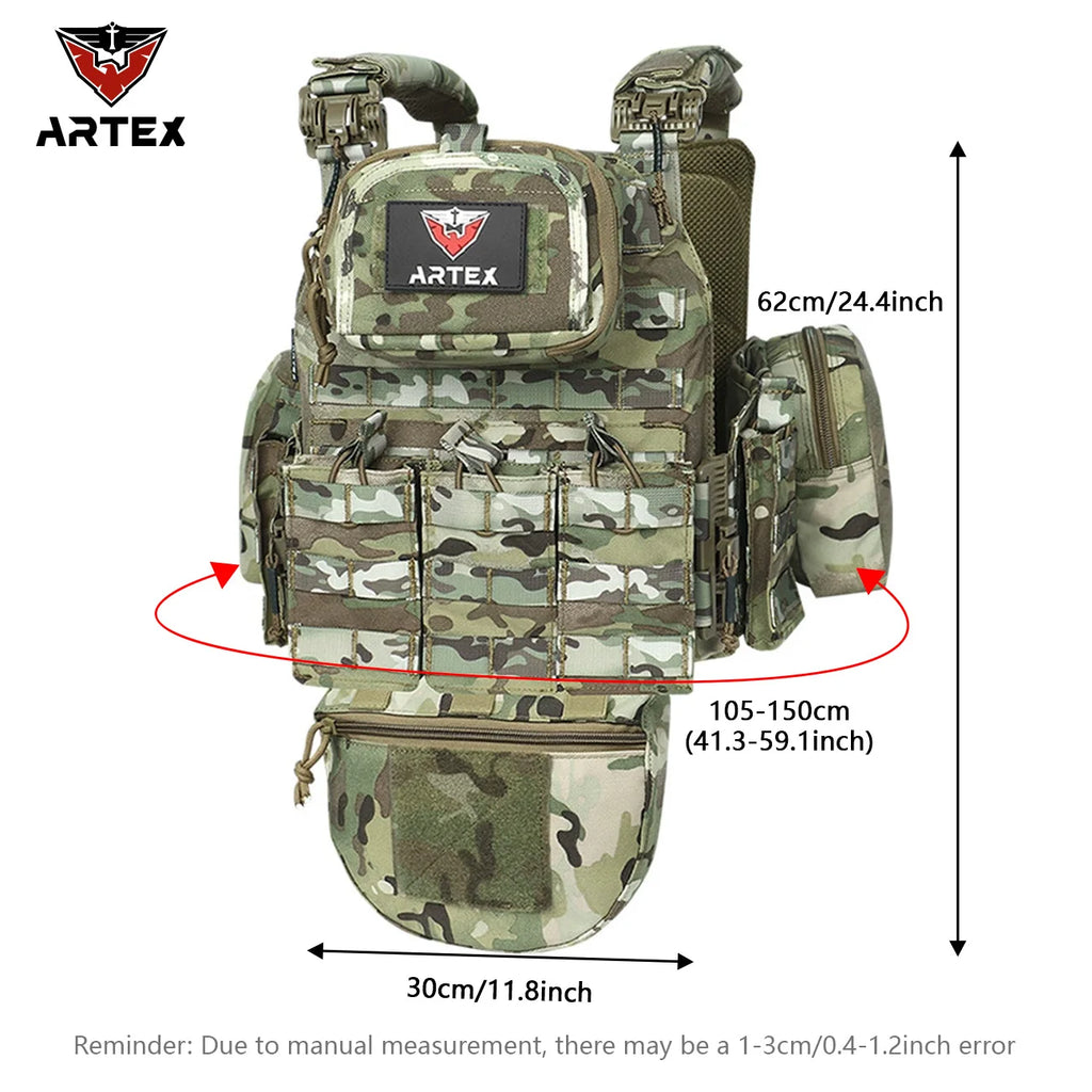 Waist and shoulder quick release buckle expansion bag size, large vest with breathable mesh on the inside, hunting vest
