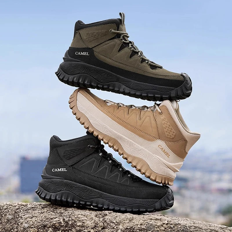 GOLDEN CAMEL Men's High-top Hiking Shoes Anti-slip Wear-resistant Mountaineering Boots Casual Sports Shoes for Men 2025 Winter