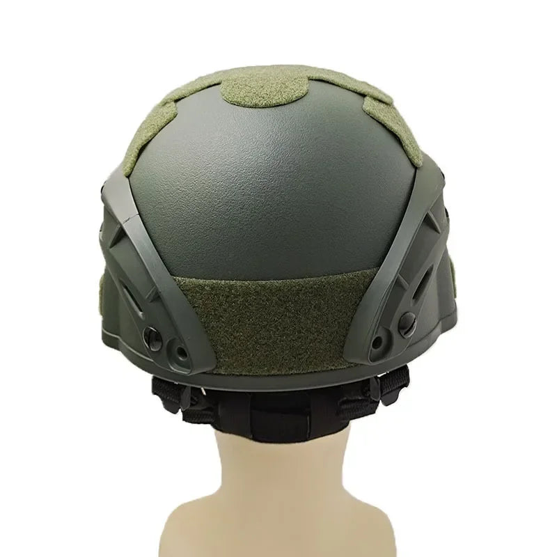 Green Airsoft Helmet MICH 2000 6mm ABS Plastic Adjustable Paintball Tactical Helmet with Protection Front NVG Mount Side Rail
