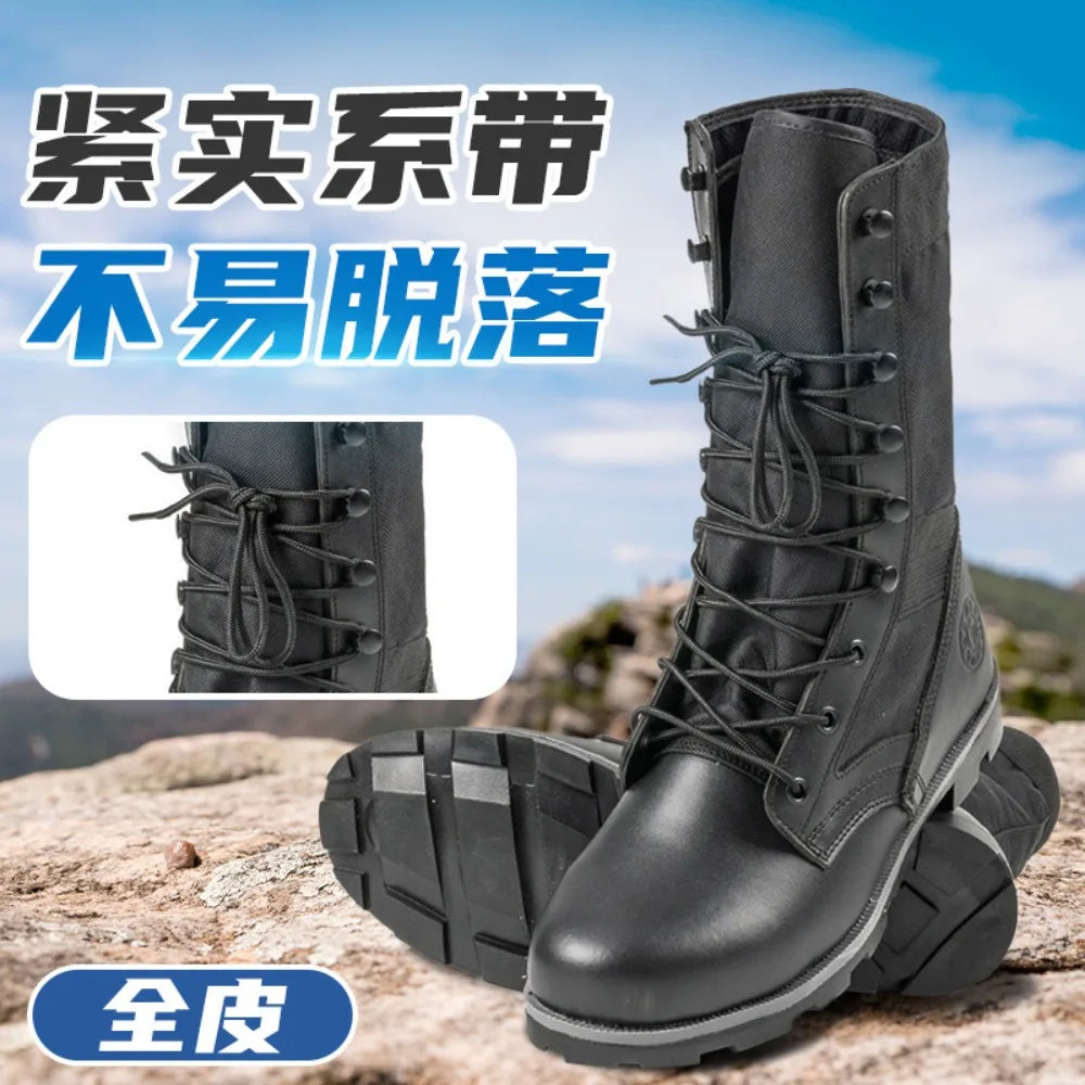 Men's Desert Tactical High-Top Boots Ultra-Light Hiking Shoes Training Boots Spring Autumn Season Synthetic Leather Shoes