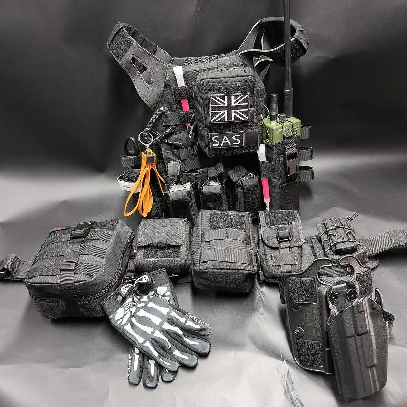 Call of Duty 19 Complete Set of Tactical Equipment Night Raid Ghost Airsoft Cosplay Prop with Vest Hemlet Belt Set for CS Gaming