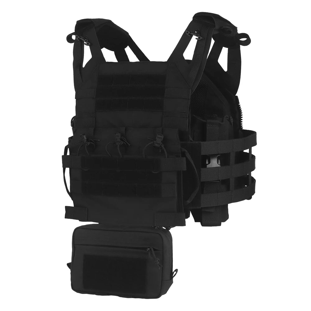 Tactical R Series Style Plate Carrier JPC 3.0 Assault Molle Vest Set with 5.56 Triple Magazine Holster Radio Drop Packet Bag