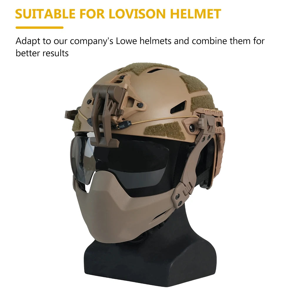BOOIU Tactical Helmet OP Goggles Airsoft Paintball FAST Helmet Masks Windproof Anti-Fog CS Protection Half Mask Flip Goggles