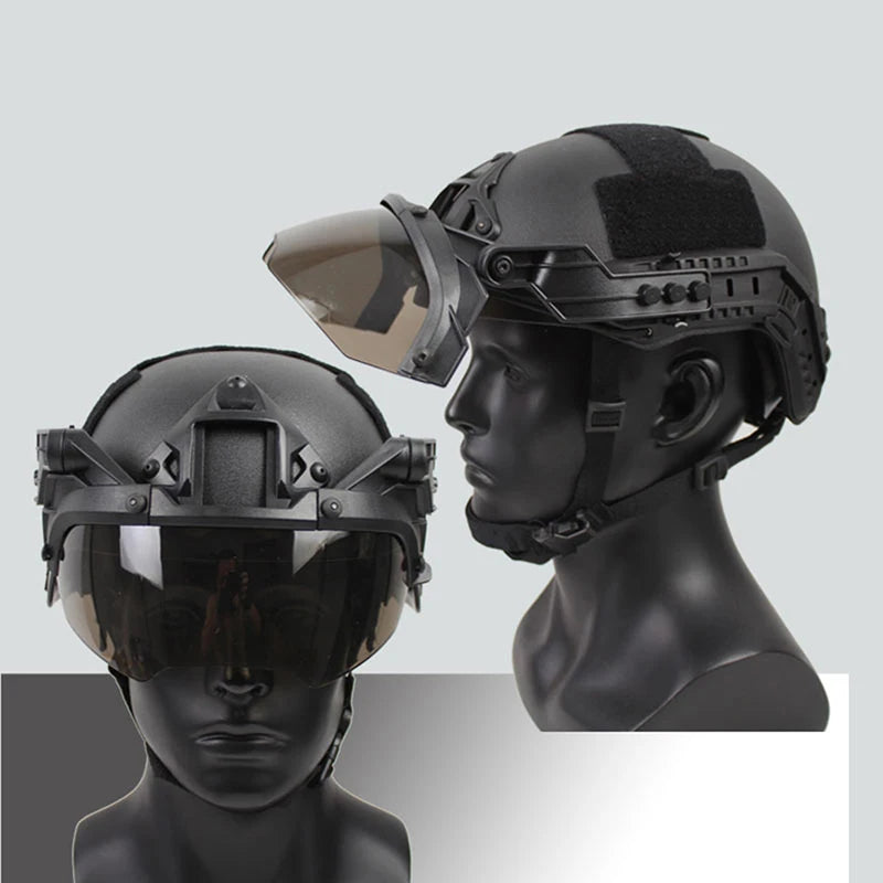 Adjustable Tactical Helmet Flip Goggles  Paintball FAST Helmet Windproof Anti Fog CS Wargame  Goggles