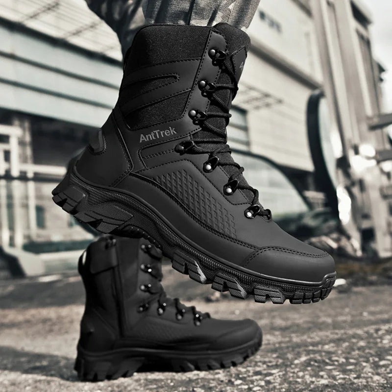 Men's Wild Training Boots Four Seasons High-Top Non-Slip Waterproof Outdoor Boots Fashion Comfort Jungle Hiking Sneakers