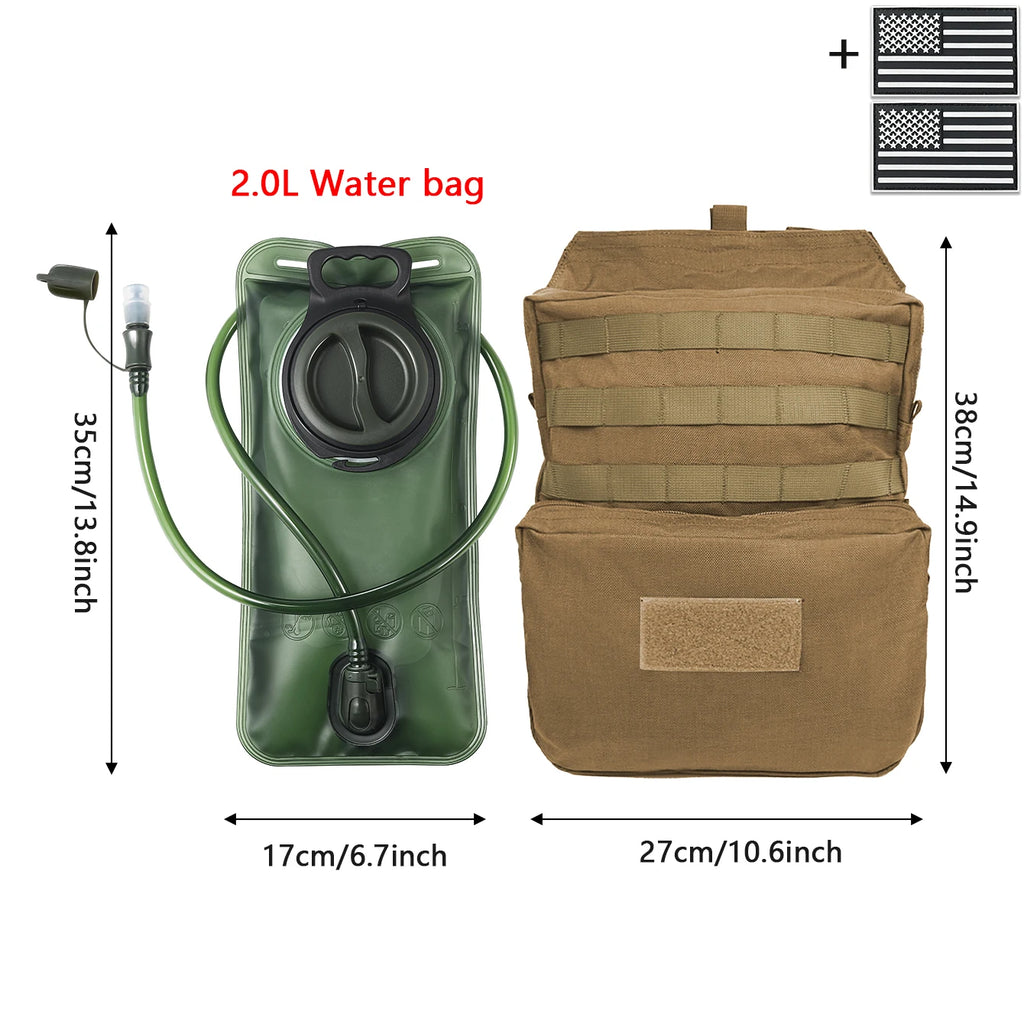 Outdoor Hunting Water Bag Set 2L Large Capacity Drinking Water Bag Portable Water Storage Bag for Hiking and Cycling