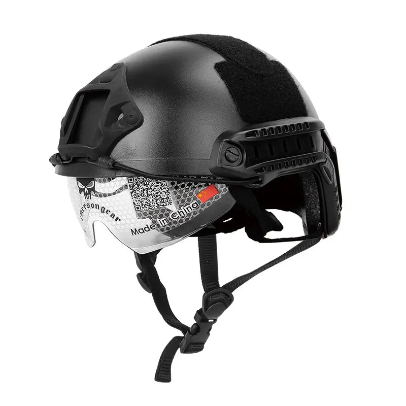 Emersongear Tactical Helmet With Protective Goggle Glasses Combat Hunting CS Anti-fog Helmet Protective Eyewear Helmet EM8820