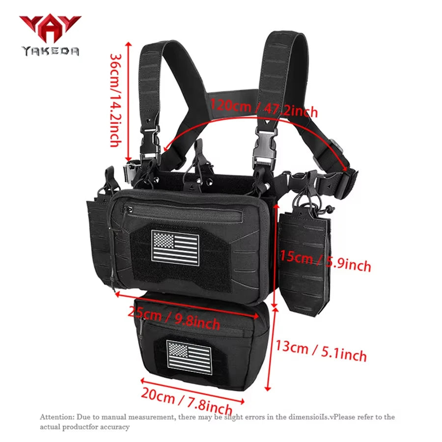 YAKEDA Combination Multifunctional Chest Hang Adjustable Removable Magic Sticky MOLLE System