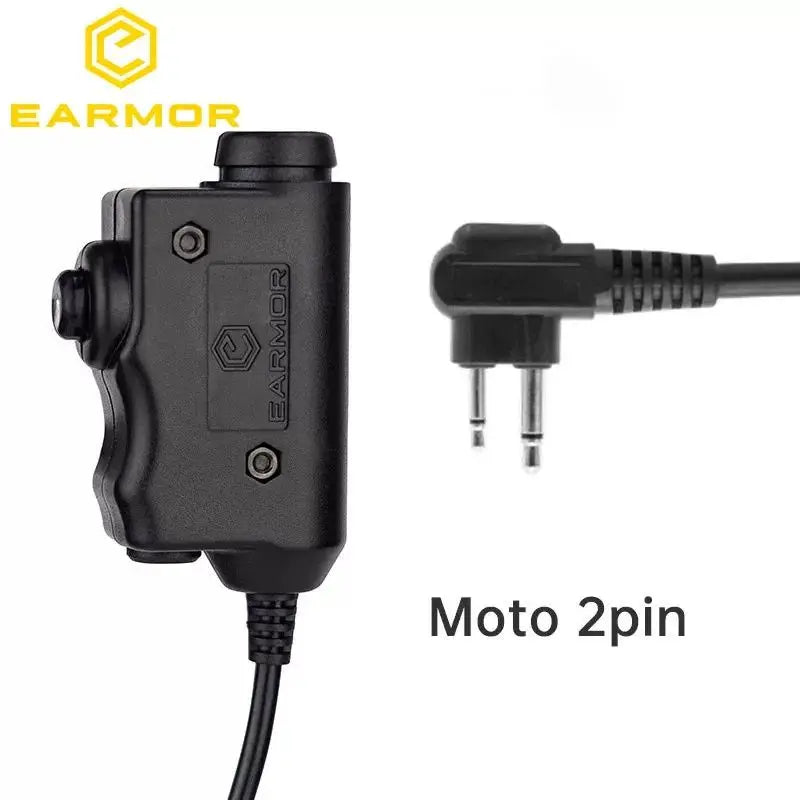 Original EARMOR M51 PTT Adapter Airsoft Tactical Headset Kenwood(for Baofeng) Plug Tactical Headset Accessory