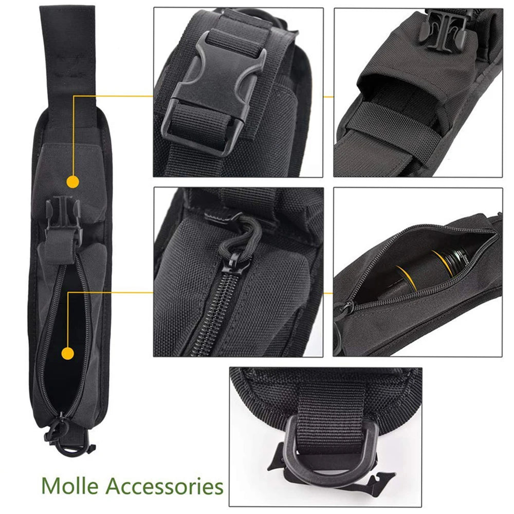 Tactical Shoulder Strap Sundries Bags for Backpack Accessory Pack Key Flashlight Pouch Molle Outdoor Camping EDC Kits Tools Bag