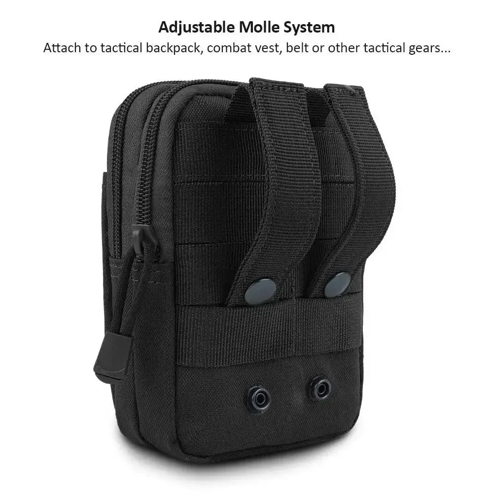 Molle Tactical Pouch Belt Waist Pack Men Small Pocket Survival Tool Bag for Running Travel Camping Hunting Airsoft