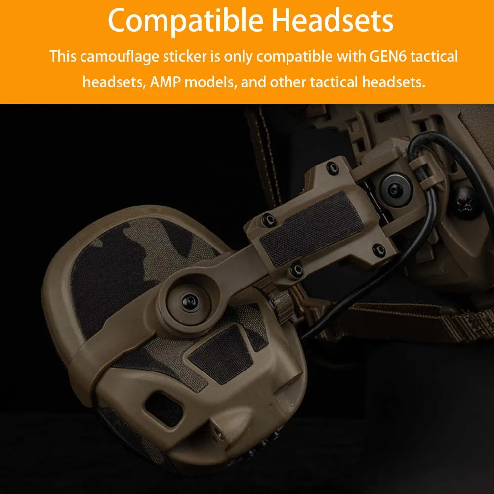 GEN6 Tactical Headset Camouflage Decal (AMP Edition)  For Hunting Shooting Helmet Accessories