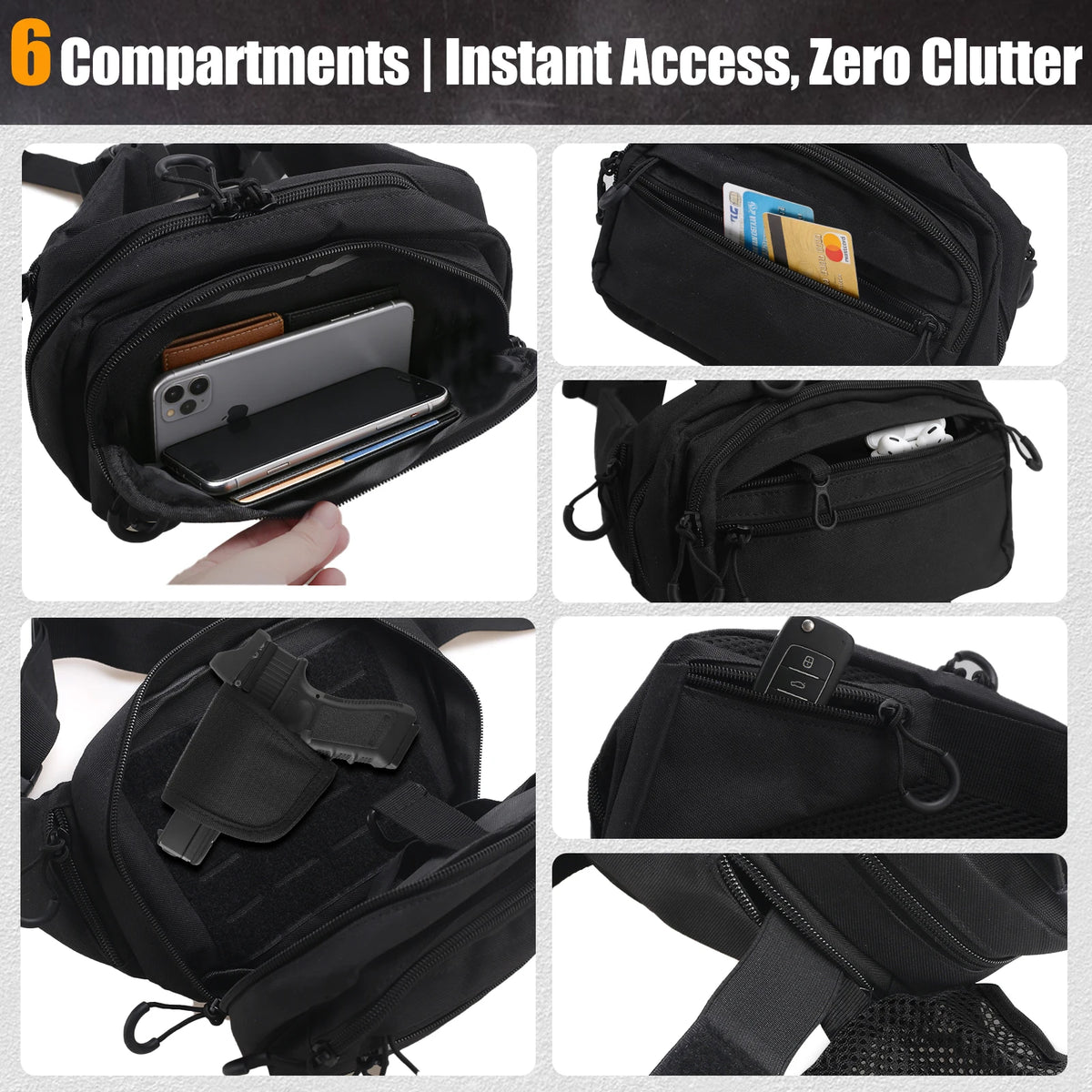 Quick Opening Gun Bag Concealed Carry Pistol Holster Bag Handgun Magazine Holder Tactical Fanny Pack with Hidden Bottle Pouch