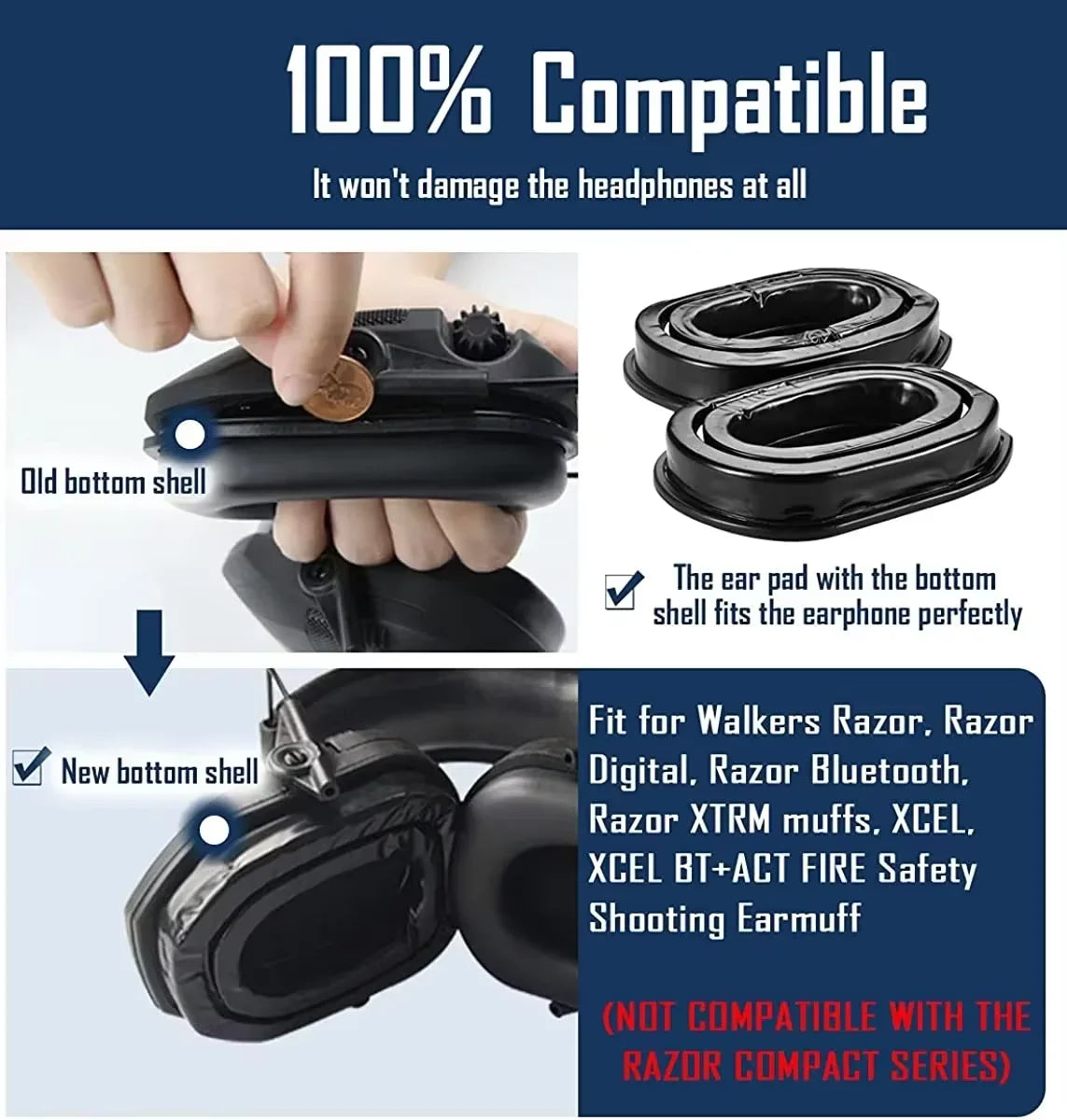 Tactical Headset Ear Pads Replacement Silicone Shooting Earmuff Accessories for Hunting