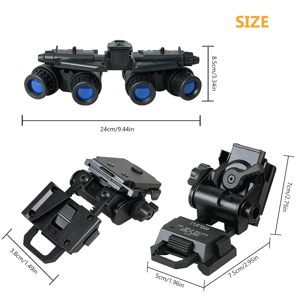 BOOIU Tactical GPNVG18 Cosplay Four-eye Night Vision Goggles Model L4G24 Mount Holder Combination NVG Outdoor Helmet Accessories