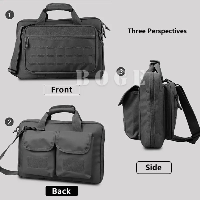 Lockable Tactical Gun Bag with Molle System Multiple Pockets for Shooting Range Hunting Shoulder Package with Laptop Compartment