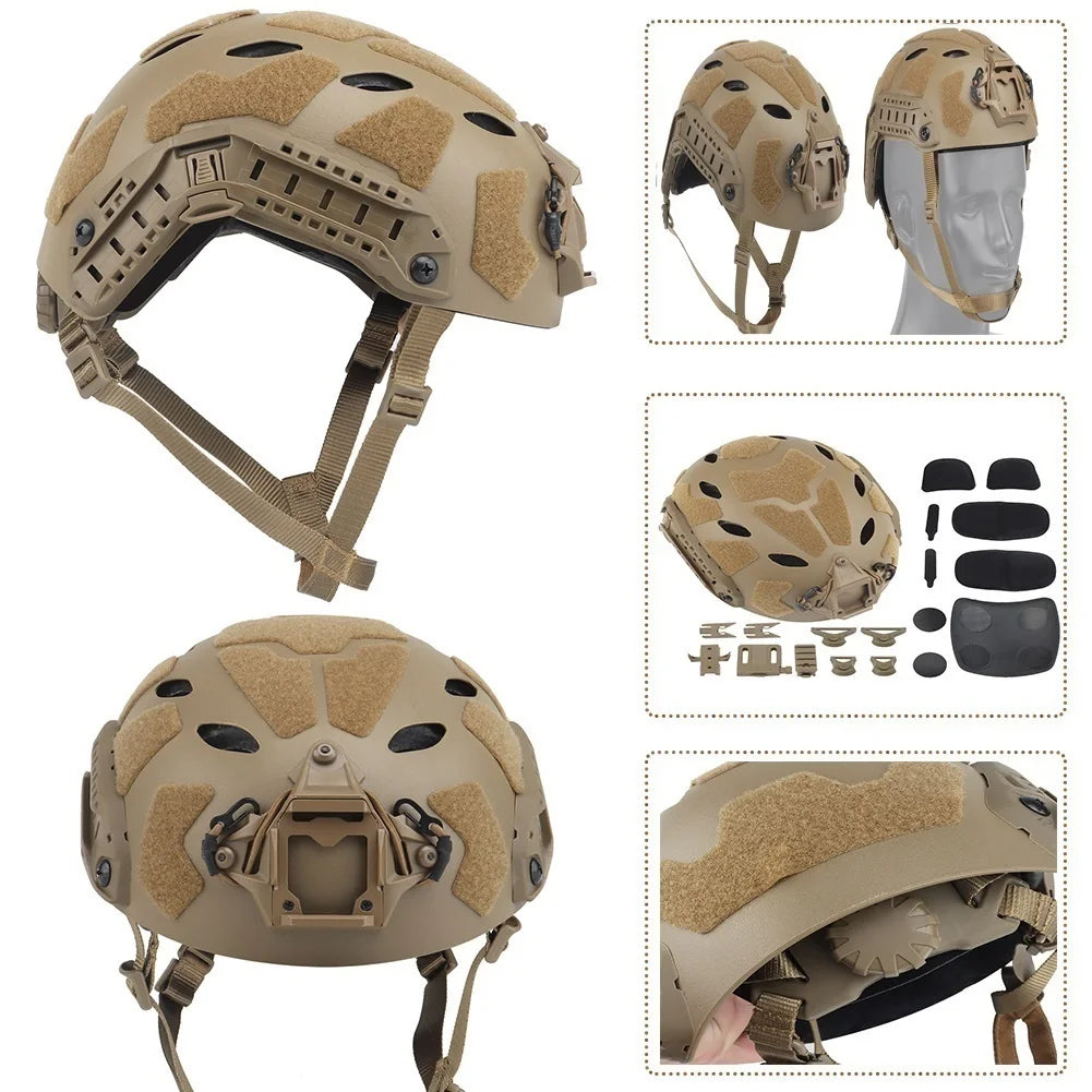 Airsoft Paintball Helmet Set, with Tactical flashlight,Dust Mask Helmet Cover for Outdoor Hunting Paintball Shooting