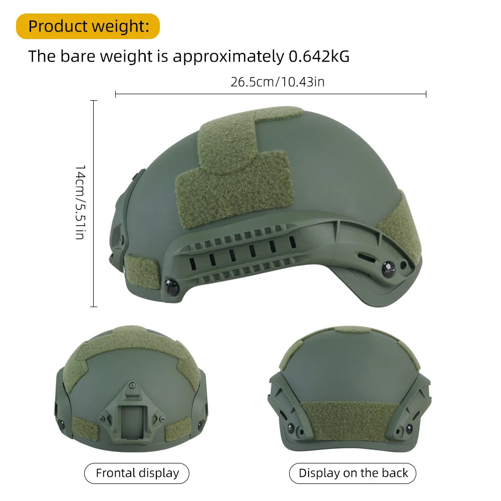 BOOIU Tactical Helmet MICH 2001 High Cut MH Tactical ABS Helmet Outdoor CS Hunting Riding Protect Equipment Airsoft Helmet