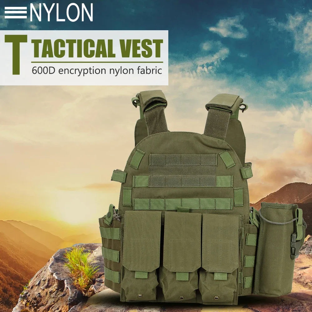 Nylon Tactical Vest Body Armor Hunting Carrier Airsoft Accessories Men Combat  Camo Military Army Vest Outdoor CS Hunting