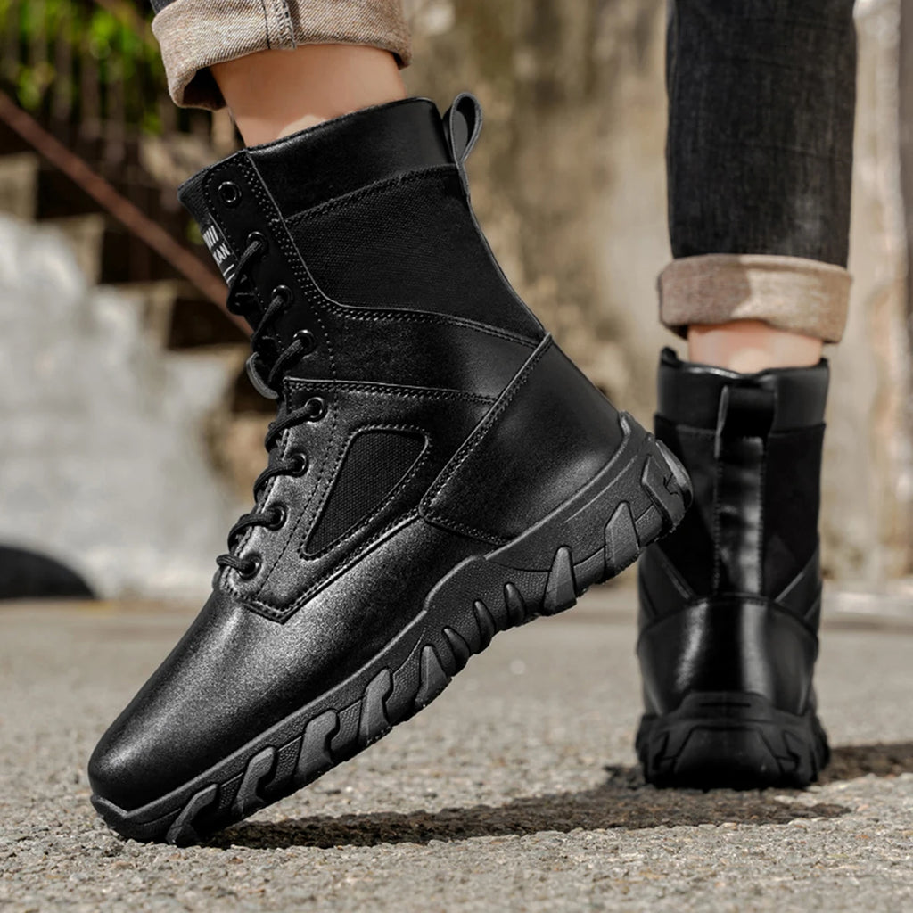 Men's High Top Boots, Casual Sports Shoes, Outdoor Camouflage, Wear-Resistant, Trendy and Fashionable Men's Boots