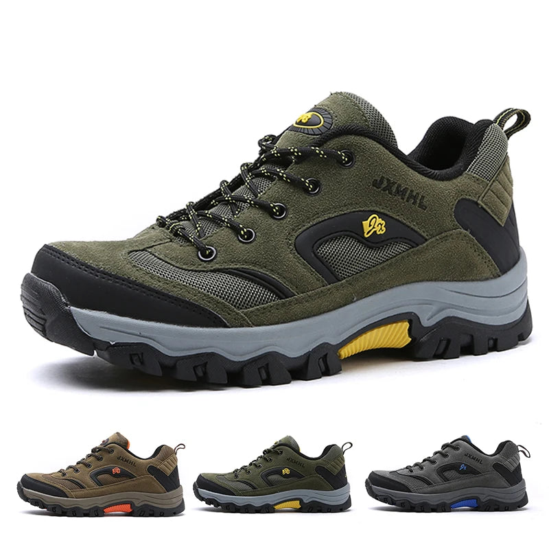 Men Hiking Shoes Suede Leather Outdoor Shoes Wear-Resistant Men Hiking Hunting Tactical Sports Shoes