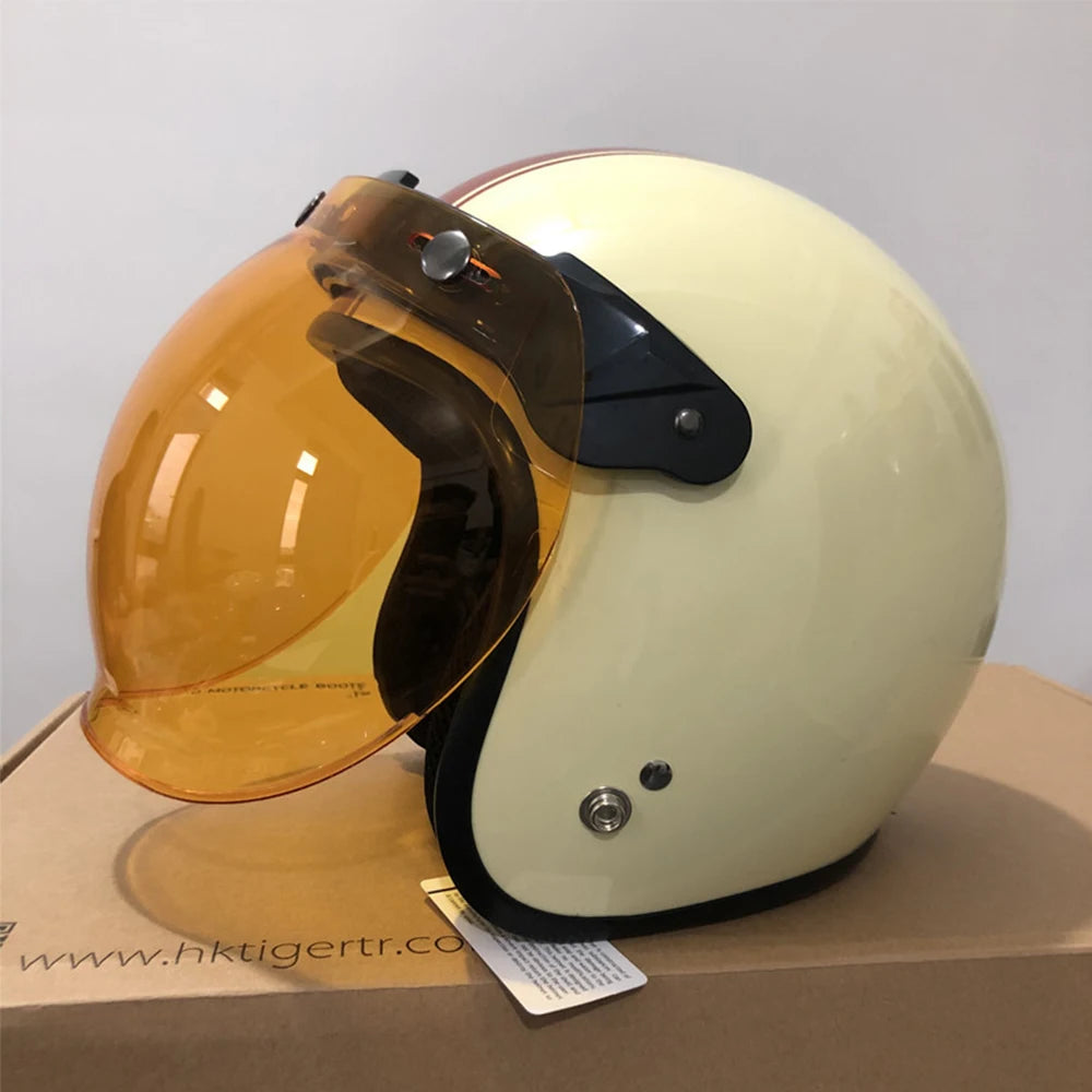 Bright High Strength Multicolor Motorcycle Helmet Bubble Visor Helmet Accessories Open Face Flip Up