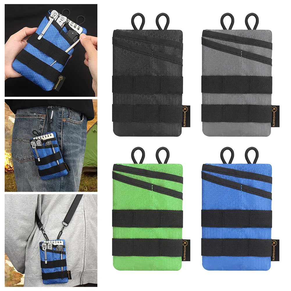 EDC Tactical Tool Bag Foldable Mini EDC Pouch Sundries Bag Phone Pouch Key Card Case Organizer Waist Wallet Molle Shoulder Bag