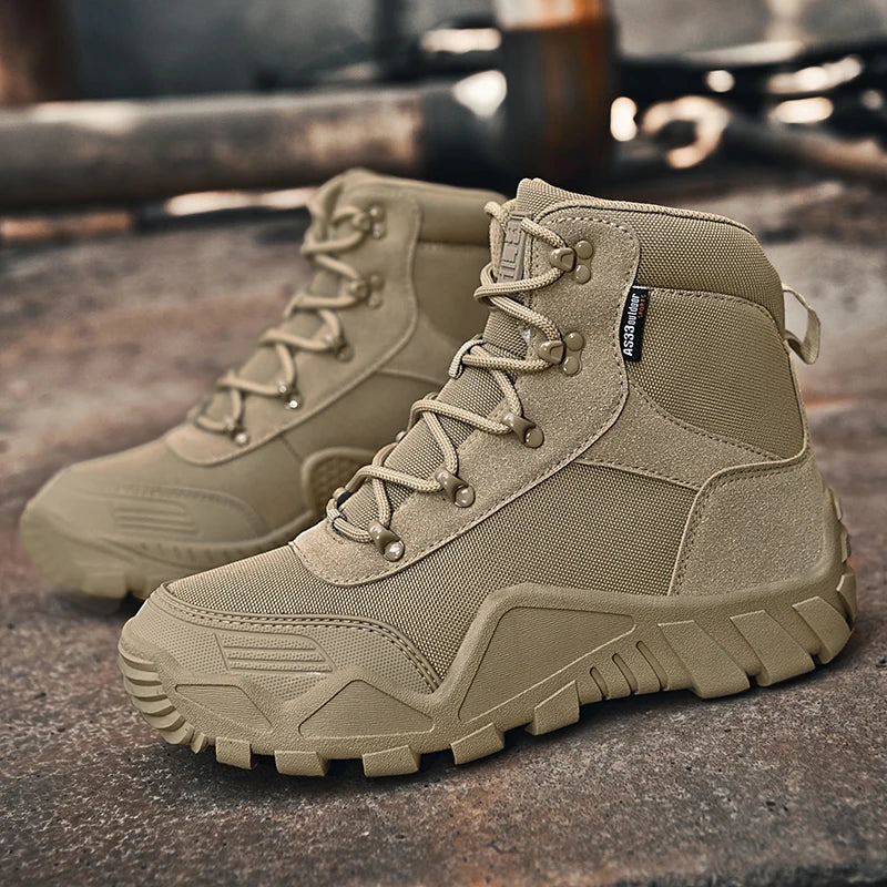 Outdoor Men Combat Desert Army Boots Waterproof Hiking Boots Tactical Hunting Boots Men Climbing Trekking Boots Plus Size 39-47