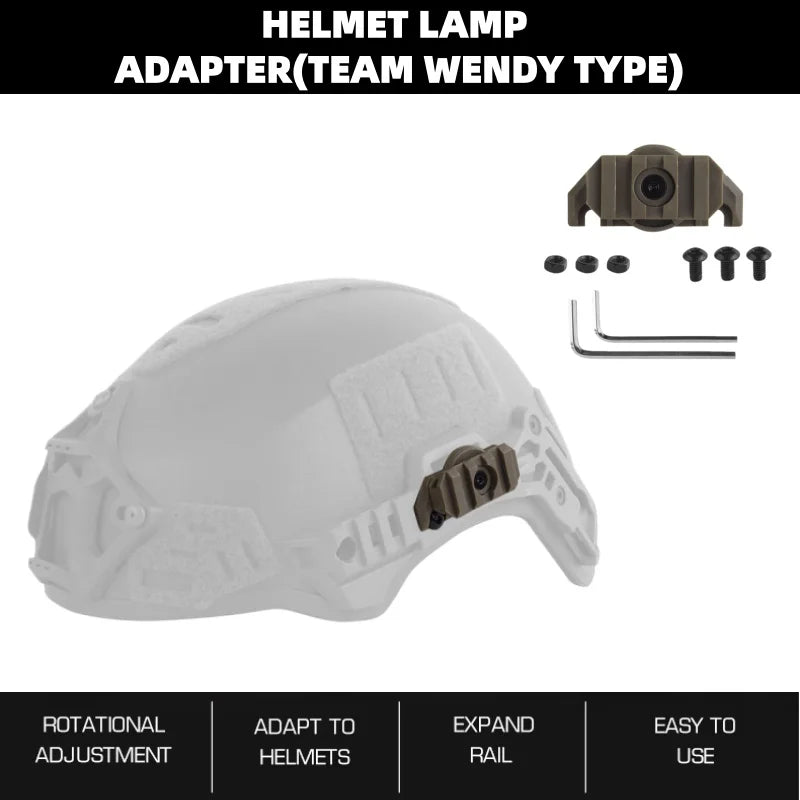Helmet hunting light adapter (TEAM WENDY model), capable of multi angle rotation, suitable for various outdoor games