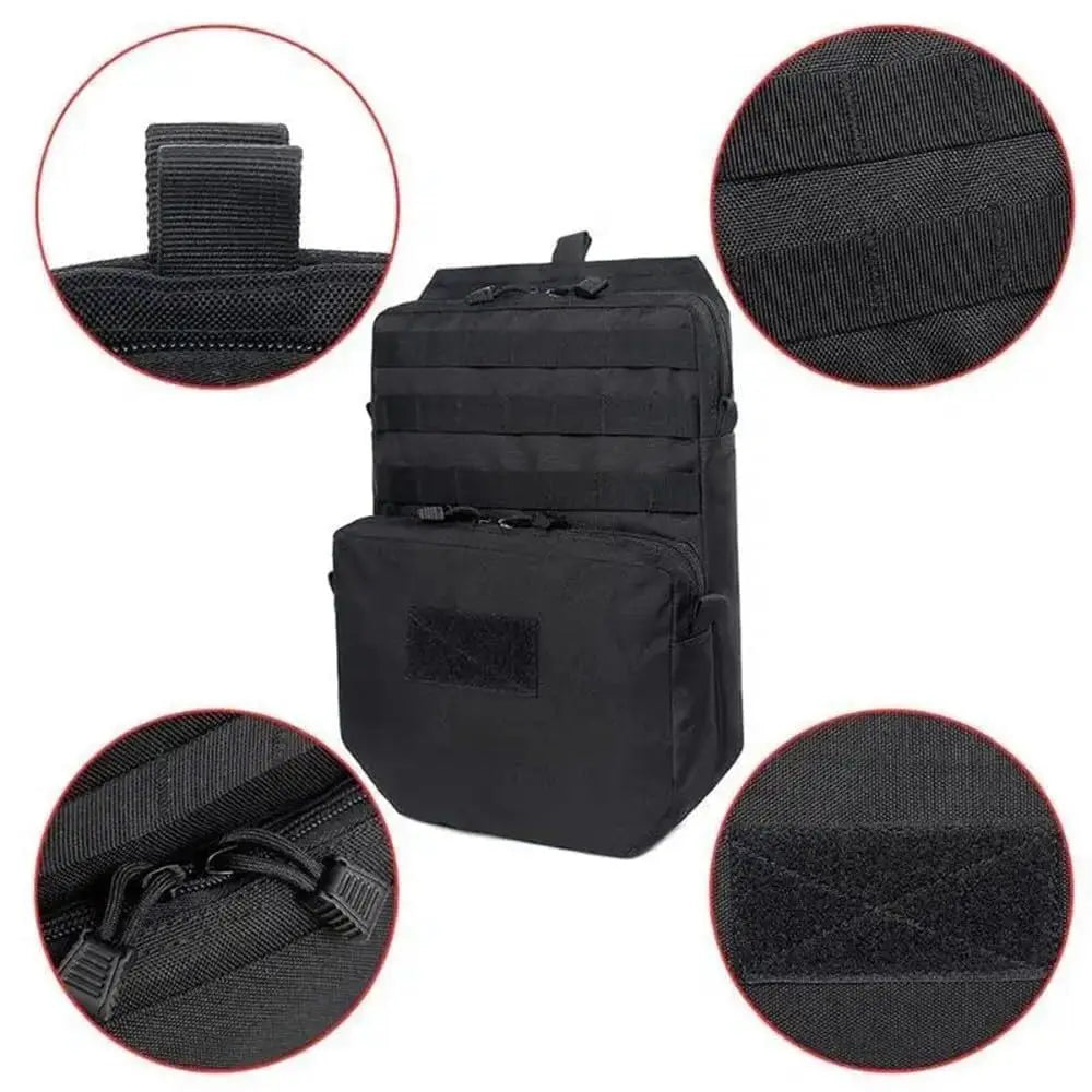Molle Tactical Vest Plate Carrier Attachment Bag Expansion Pack Hydration Backpack Mini Hydration Backpack for Cycling, Hiking,