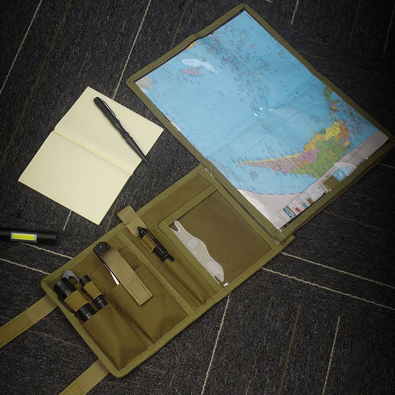 Map Case, Tactical Notebook, Multifunctional Water-Resistant Map Case for Military Hiking, Tactical, Outdoor Activities