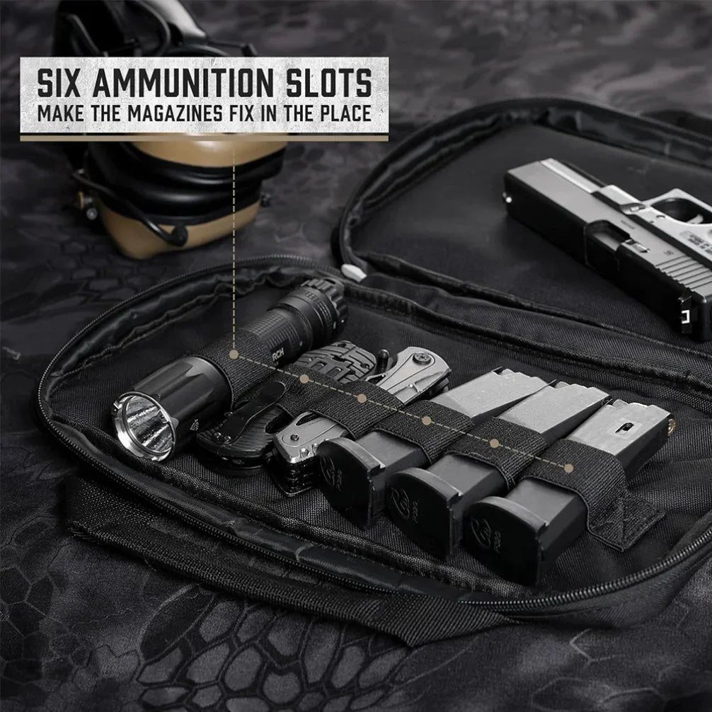 Pistol Bag Concealed Carry Case Soft Padded Handgun Pouch with Magazine Storage Slot Pistol Wallet Hunting Accessories