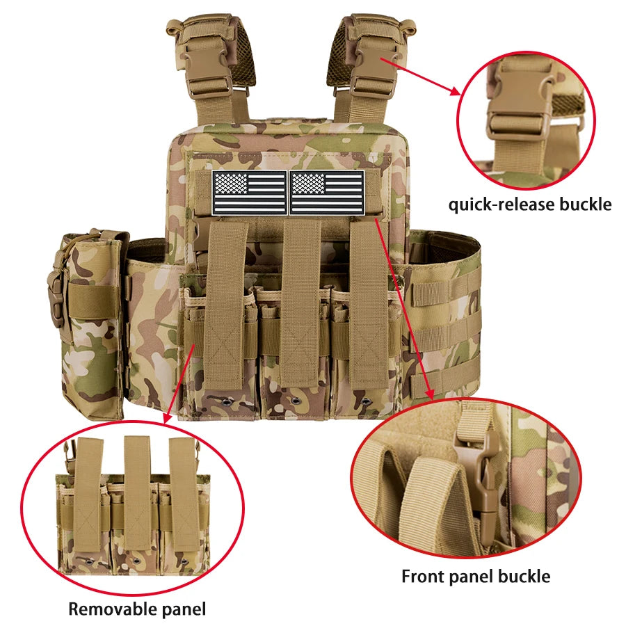 Wear resistant and tear resistant outdoor adventure vest with large capacity accessory bag on the back