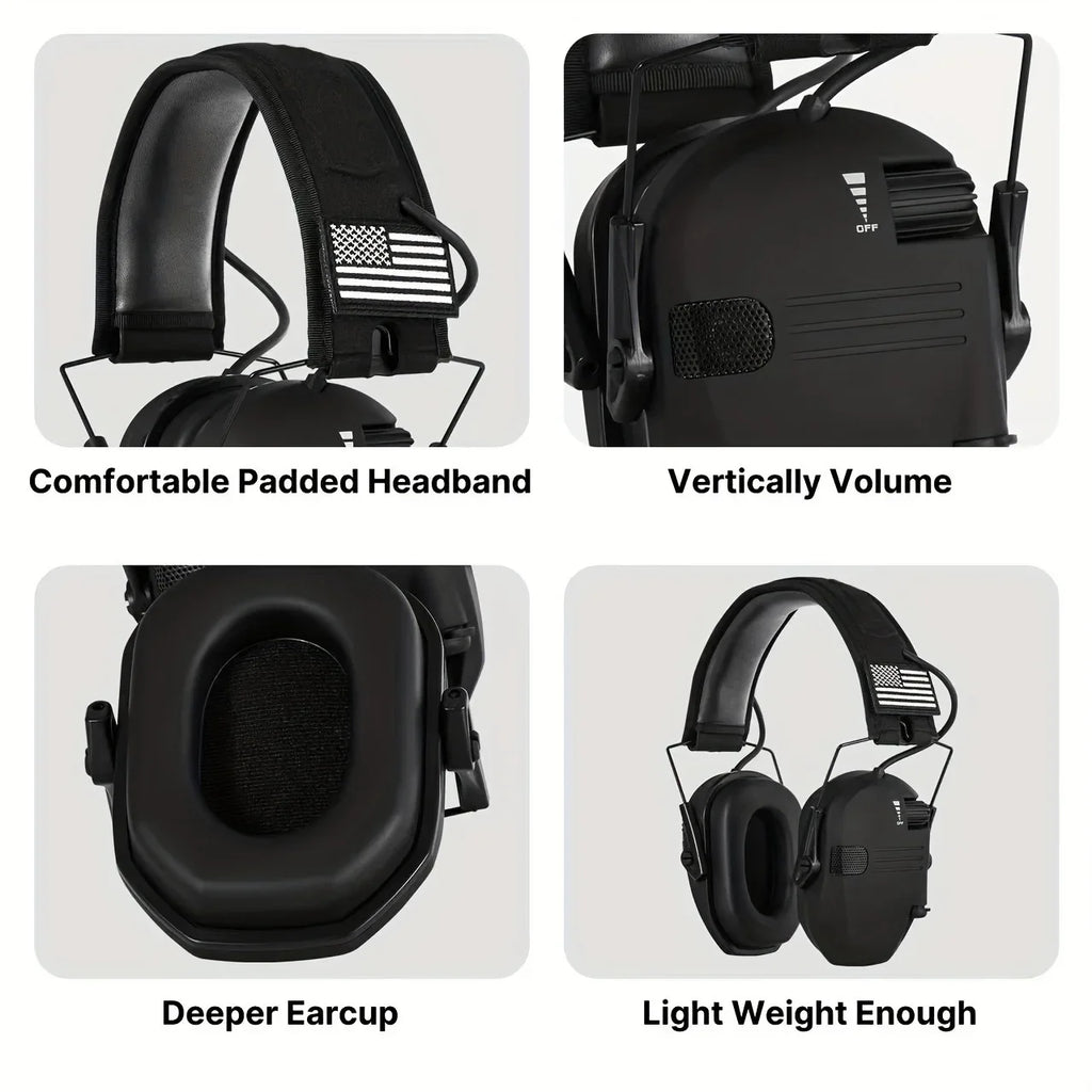 1PC Professional Noise Reduction Ear Muffs Hearing Protection with Voice Amplification for Outdoor & Industrial Noisy Scenes