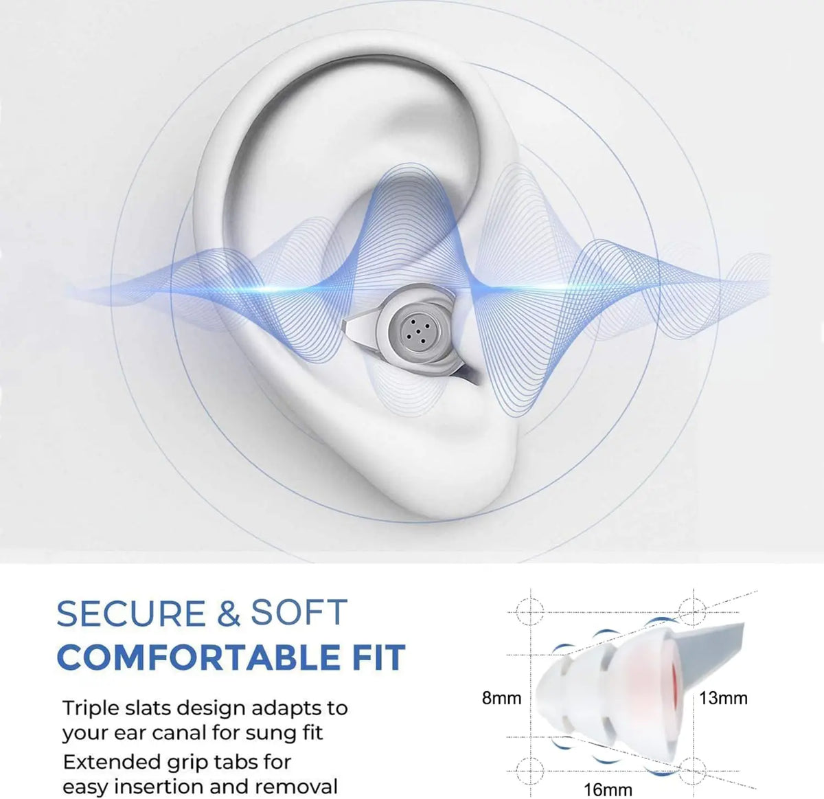 Shooting Earplugs for Pickup Sound,30dB NRR Hearing Protection-Silicone&Reusable Ear Plugs for Outdoor Shooting Range&Hunting