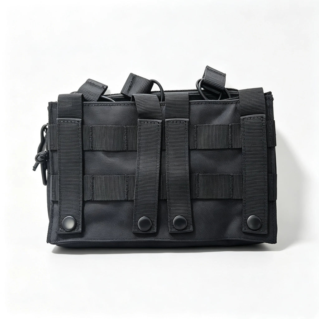 Outdoor Tactical MOLLE Camo Nylon Open Top Triple Magazine Pouch for Airsoft Paintball Shooting Hunting
