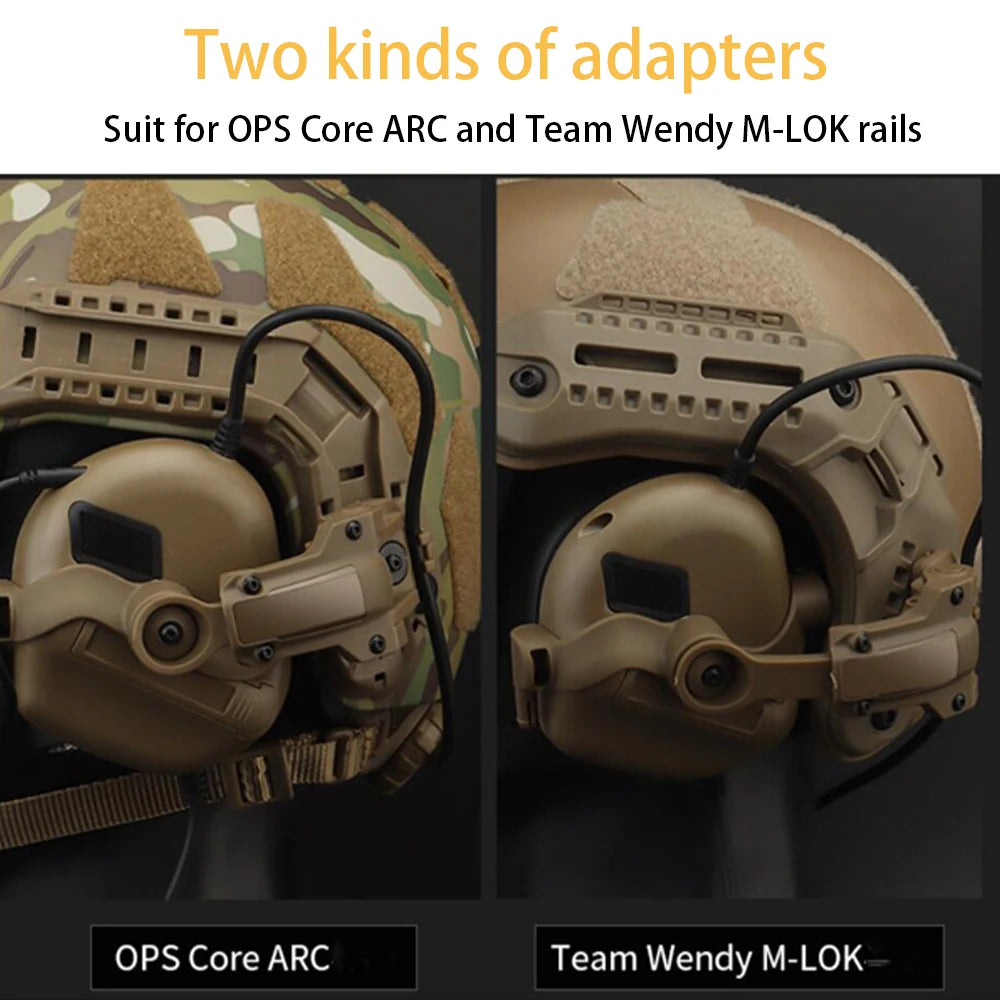 Tactical Helmet ARC Rail Adapter for M31/M32 Headsets, Airsoft Headset Helmet Bracket Kit, Hunting Rotation Headphones Holder