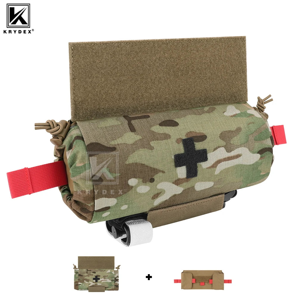 KRYDEX Tactical Roll Up Medical Pouch Detachable First Aid Kit Pack EDC Emergency Survival Bag for Outdoor Travel Hiking