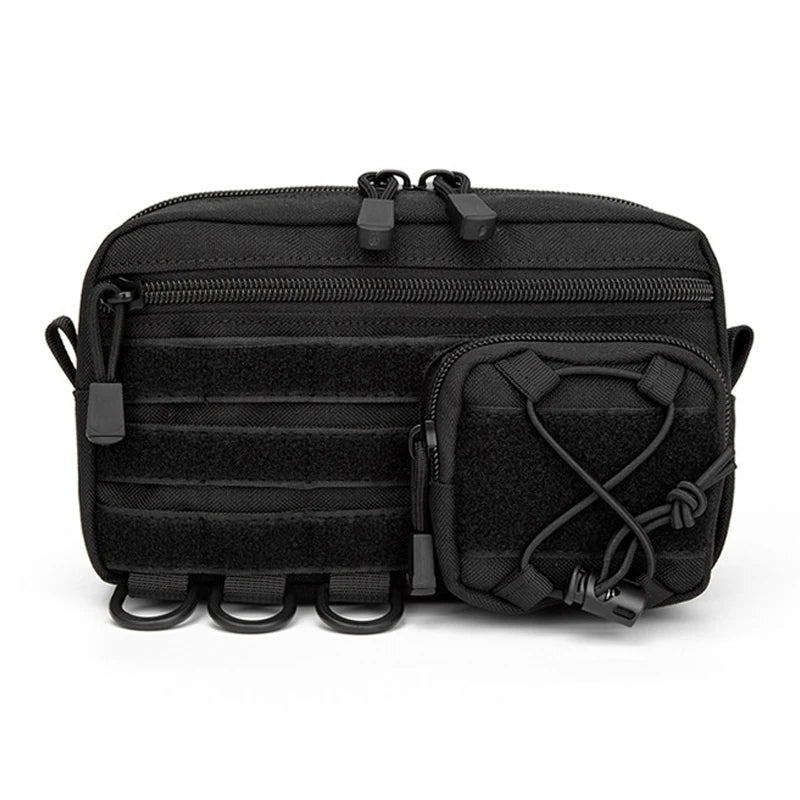 1000D Tactical Molle Horizontal Admin Pouch with Front Drawstring Pocket EMT Pouch EDC Utility Orgaznier Bag