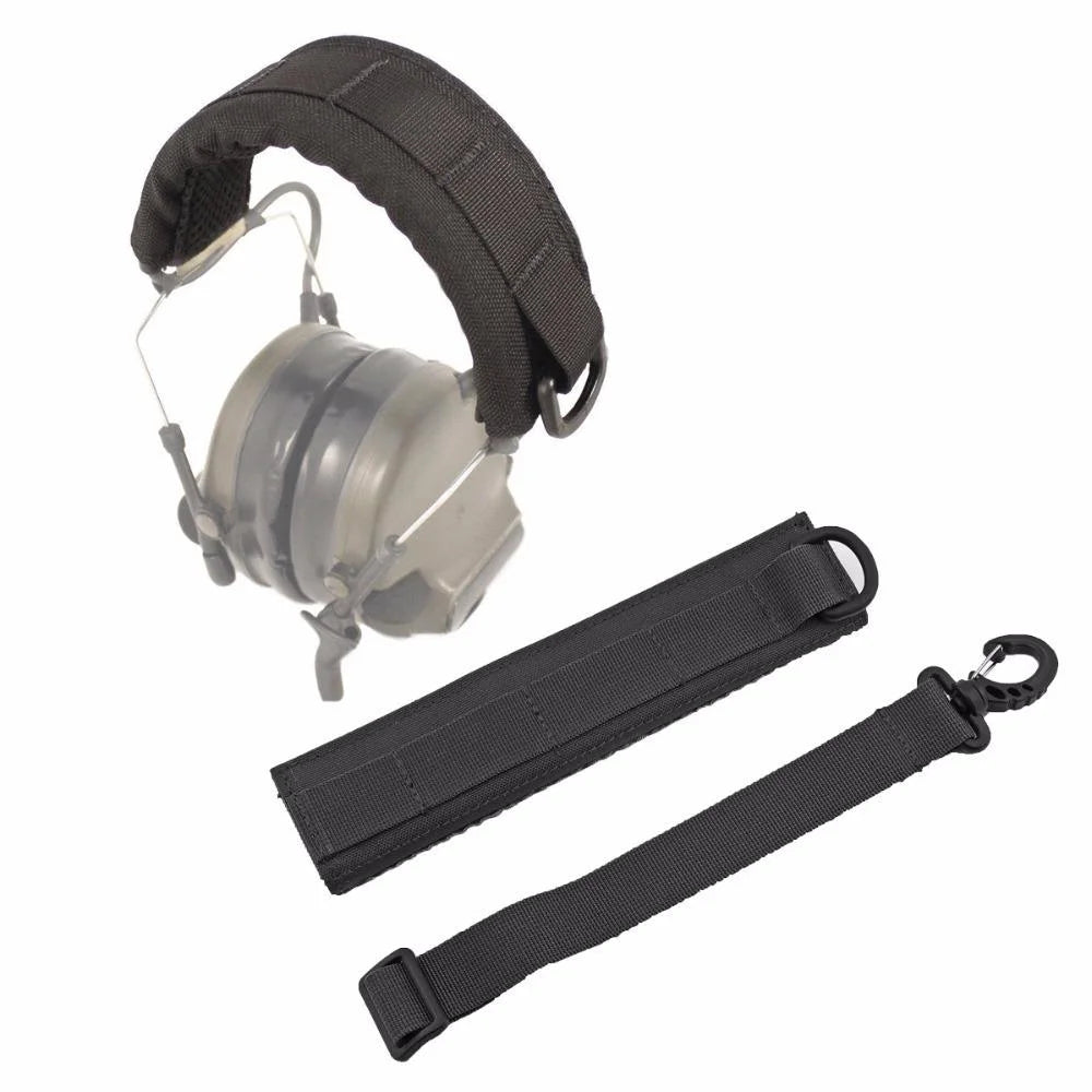 Molle Modular Headset Cover Headband Tactical Earphone Microphone Protection Case Hunting Earmuff Headphone Stand Strap
