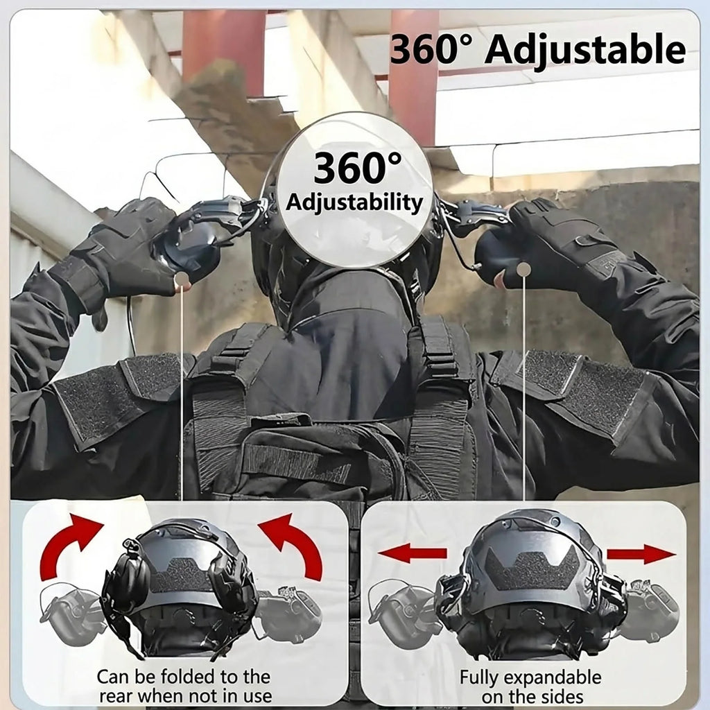 Tactical Helmet Set with Mask Goggles & Headset, Full Face Fast Helmet for Airsoft Paintball Shooting Gear, Military Cosplay