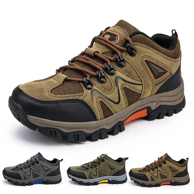 Men Hiking Shoes Suede Leather Outdoor Shoes Wear-Resistant Men Hiking Hunting Tactical Sports Shoes