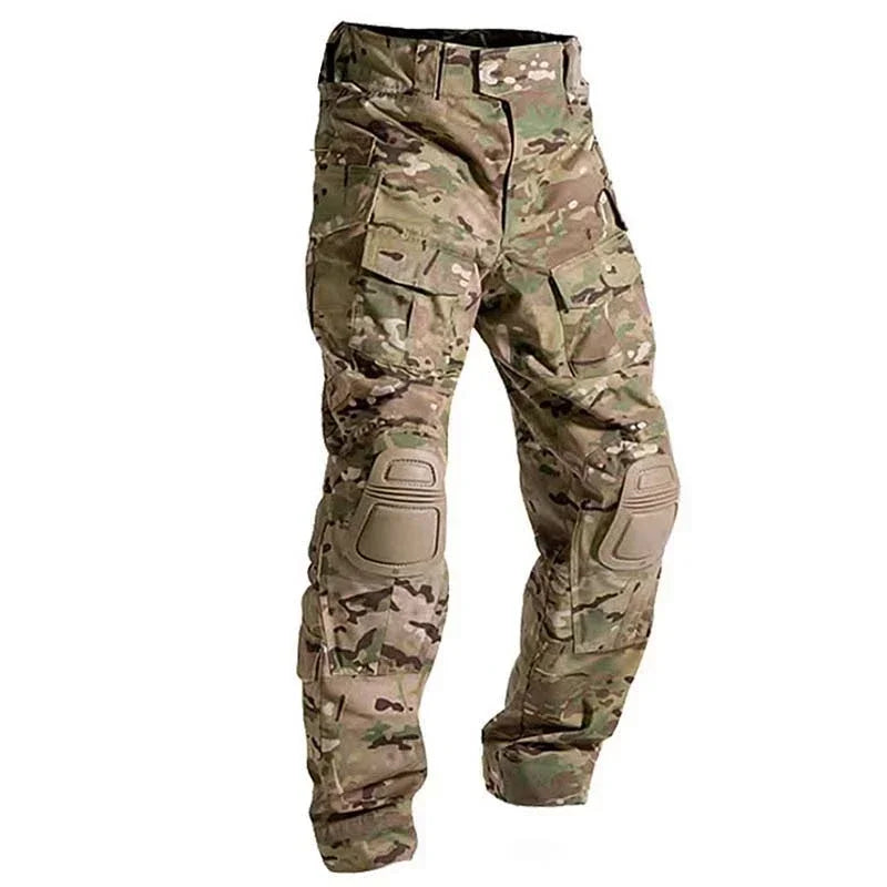 Multicam Camouflage Hunting Tactical Pants Training Wear-resistant Hiking Pants Hunting Outdoors Cargo Pant with Knee Pads New